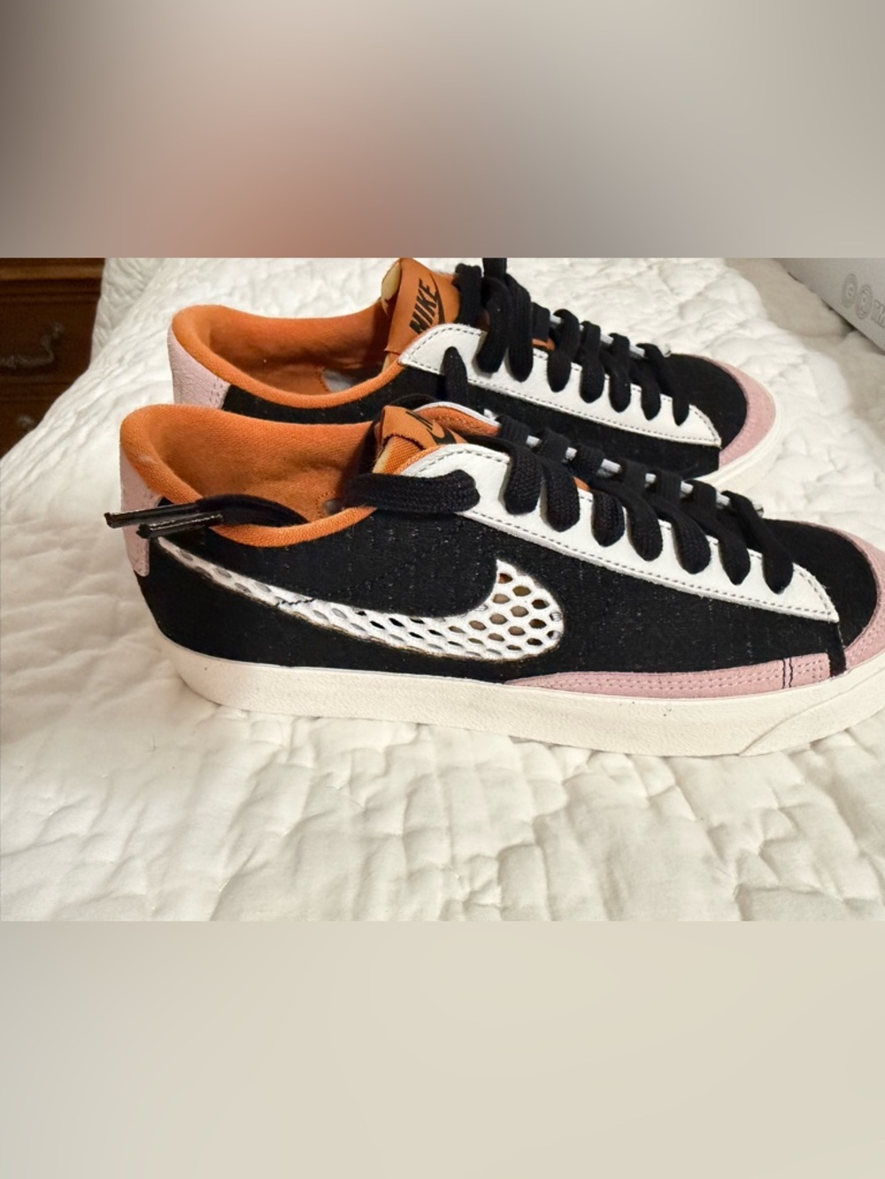 Nike Low Top Sneakers in Black, White & Orange